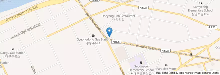 Mapa de ubicacion de 대기주유소 en Korea Selatan, Daegu, 서구, 비산동.
