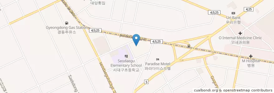 Mapa de ubicacion de 우성주유소 en كوريا الجنوبية, ديغو, 서구, 비산동.