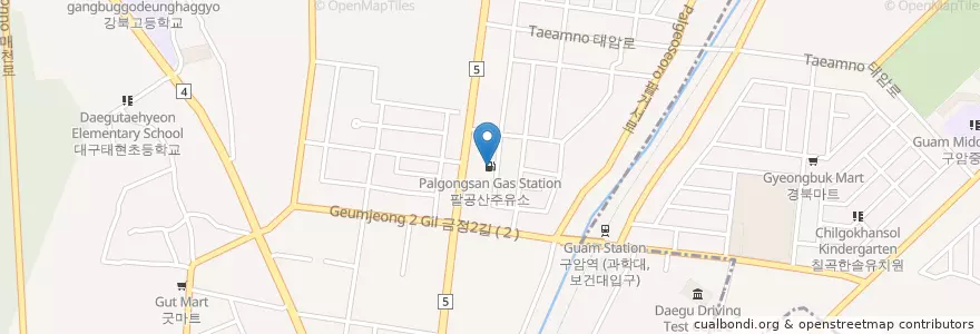 Mapa de ubicacion de 동양주유소 en كوريا الجنوبية, ديغو, 북구, 태전동.
