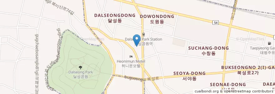Mapa de ubicacion de SK푸른주유소 en Corea Del Sud, Daegu, 중구, 성내동.