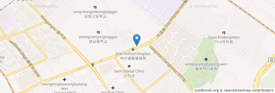 Mapa de ubicacion de 구마선주유소 en Coreia Do Sul, Daegu, 달서구, 상인동.