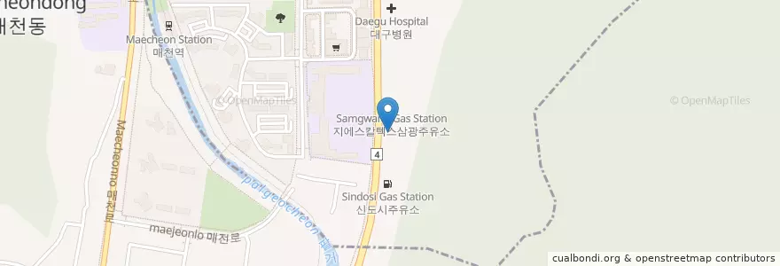 Mapa de ubicacion de 태평양주유소 en 大韓民国, 大邱, 北区, 태전동.