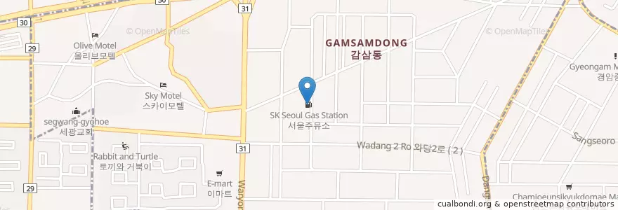 Mapa de ubicacion de SK서울주유소 en 대한민국, 대구, 달서구, 감삼동.