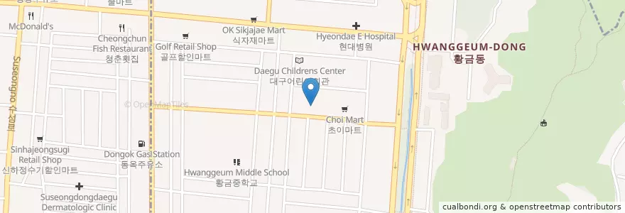 Mapa de ubicacion de 구마선주유소 en Coreia Do Sul, Daegu, 수성구.