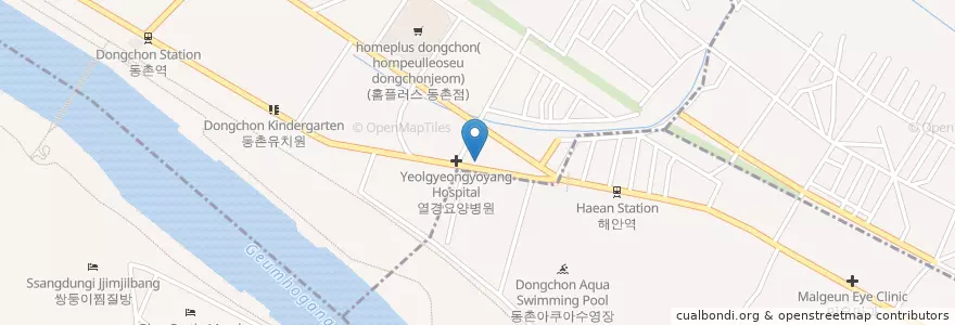 Mapa de ubicacion de 동촌탑주유소 en 대한민국, 대구, 동구.