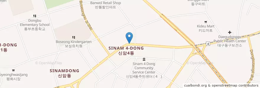 Mapa de ubicacion de 이편한주유소 en Güney Kore, Daegu, 동구, 신암동.
