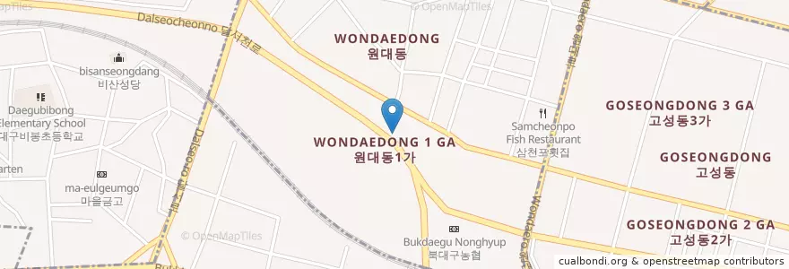 Mapa de ubicacion de 행복제1주유소 en کره جنوبی, دائجو, 서구, 원대동.