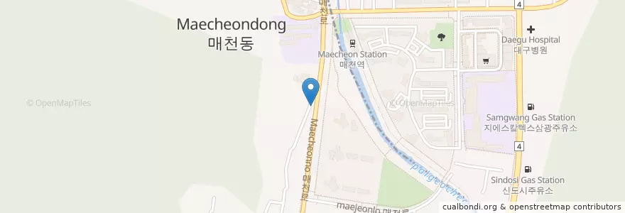 Mapa de ubicacion de 매천제일주유소 en Korea Selatan, Daegu, 북구, 관문동.