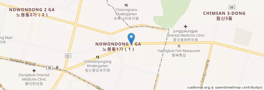 Mapa de ubicacion de 노원제일주유소 en کره جنوبی, دائجو, 북구.