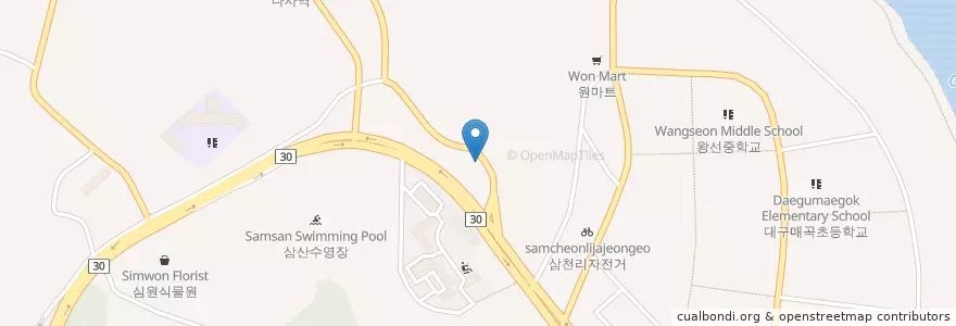 Mapa de ubicacion de 다사왕선주유소 en Corea Del Sur, Daegu, 달성군, 다사읍.
