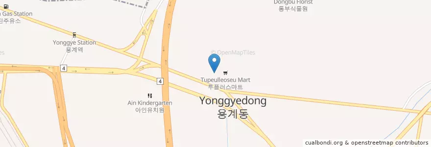 Mapa de ubicacion de 인터체인지주유소 en Corea Del Sud, Daegu, 동구, 안심동.