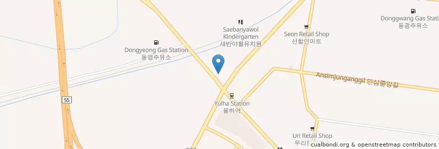 Mapa de ubicacion de 에스케이금호주유소 en Südkorea, Daegu, Dong-Gu, Ansim-Dong.