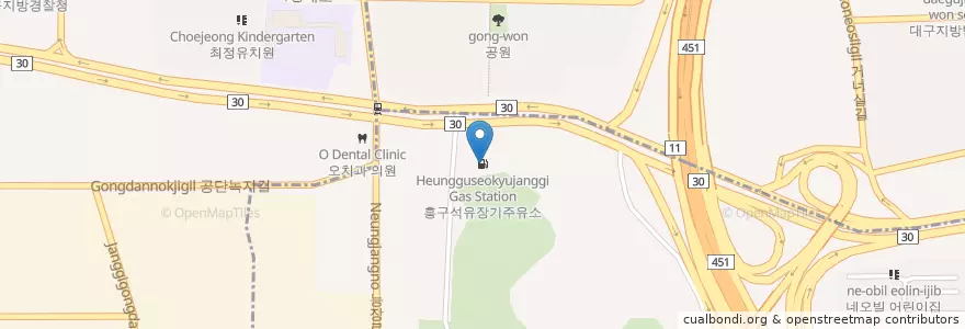 Mapa de ubicacion de 흥구석유장기주유소 en Corée Du Sud, Daegu, 달서구.