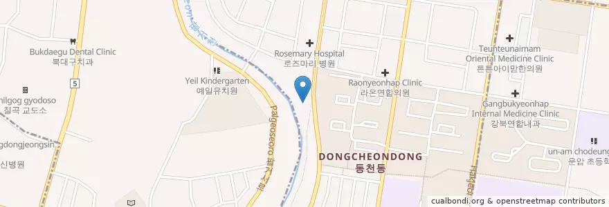 Mapa de ubicacion de SK네트웍스동천주유소 en Corea Del Sur, Daegu, 북구, 동천동.