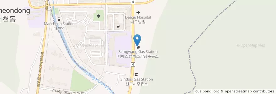 Mapa de ubicacion de 지에스칼텍스삼광주유소 en Coreia Do Sul, Daegu, 북구, 태전동.