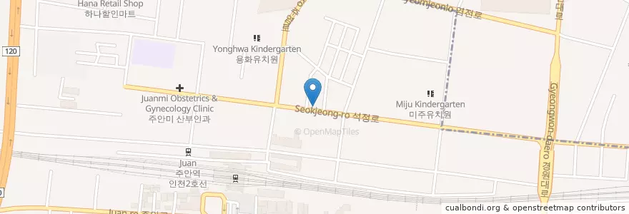 Mapa de ubicacion de 비전주유소 en 대한민국, 인천, 미추홀구.