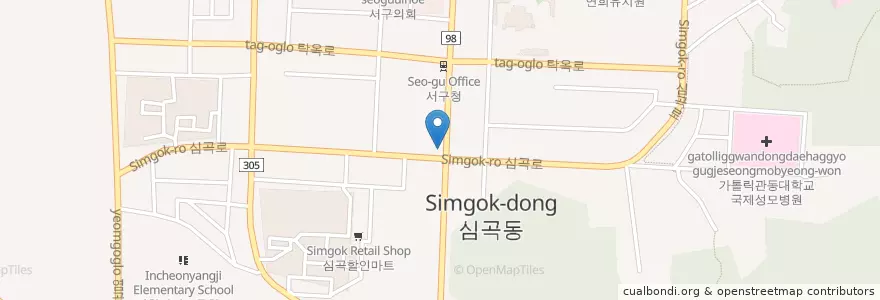 Mapa de ubicacion de 연희주유소 en 대한민국, 인천, 서구, 연희동.