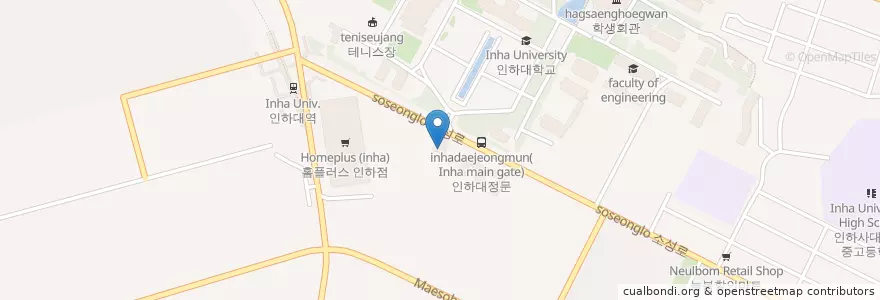 Mapa de ubicacion de 인하주유소 en 韩国/南韓, 仁川廣域市, 彌鄒忽區, 용현동.