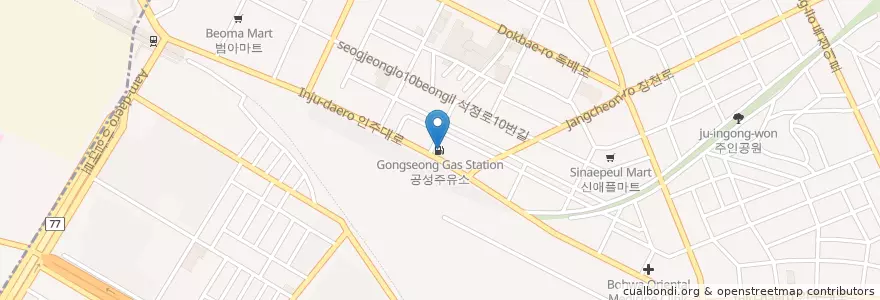 Mapa de ubicacion de 공성주유소 en 대한민국, 인천, 미추홀구, 용현동.