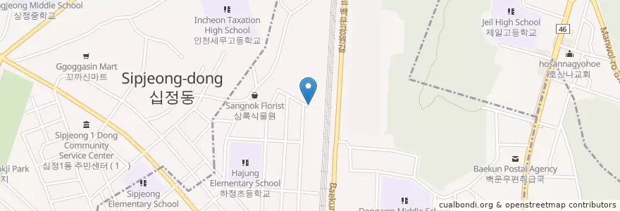 Mapa de ubicacion de 동암주유소 en 대한민국, 인천, 부평구, 남동구, 십정동, 간석동.