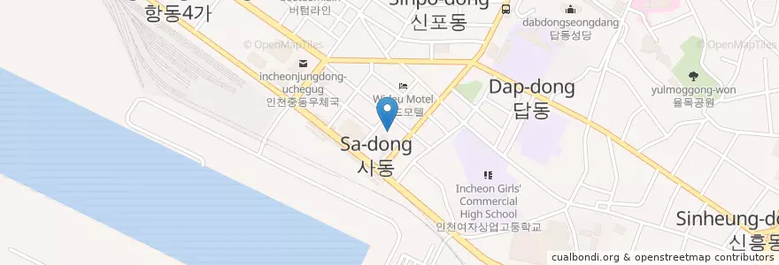Mapa de ubicacion de 영진주유소 en Республика Корея, Инчхон, 중구, 신포동.