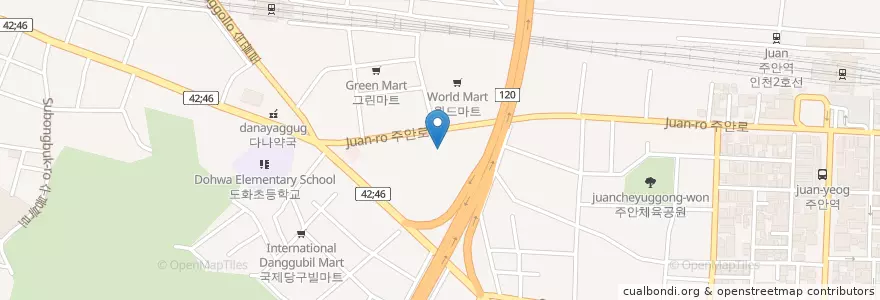 Mapa de ubicacion de 영남주유소 en Республика Корея, Инчхон, 미추홀구, 도화동.