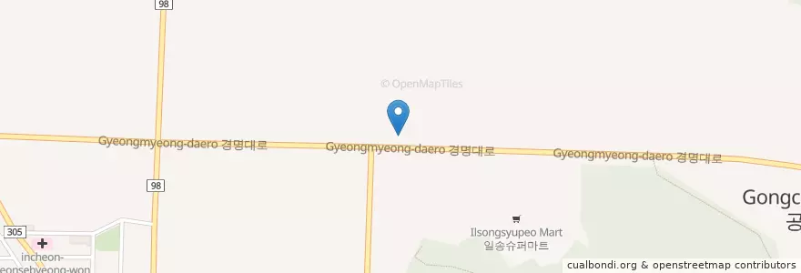 Mapa de ubicacion de 신인천주유소 en 大韓民国, 仁川広域市, 西区, 연희동.