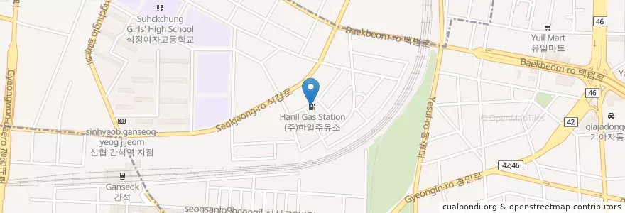 Mapa de ubicacion de (주)한일주유소 (Hanil Gas Station) en كوريا الجنوبية, إنتشون, 남동구, 간석동.