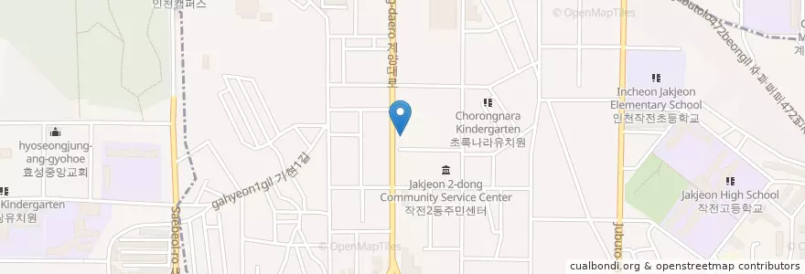 Mapa de ubicacion de 아이메카미담주유소 en 대한민국, 인천, 계양구, 작전동.