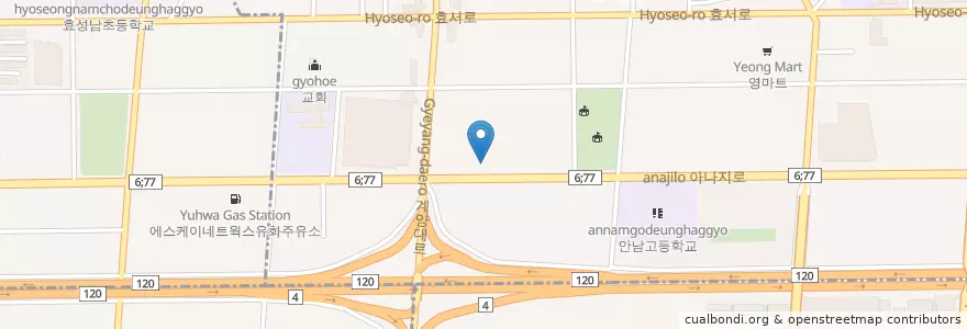 Mapa de ubicacion de 동일석유동일주유소 en 大韓民国, 仁川広域市, 桂陽区, 작전동.