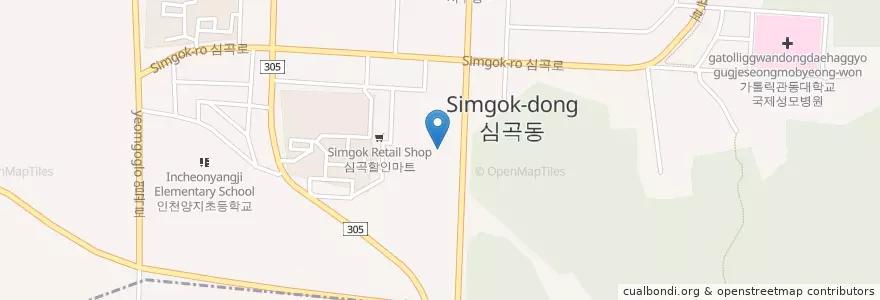 Mapa de ubicacion de 현대오일뱅크태평주유소 en 대한민국, 인천, 서구, 연희동.