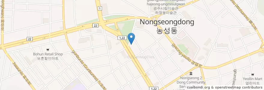 Mapa de ubicacion de 금성주유소 en 大韓民国, 全羅南道, 光州, 西区.