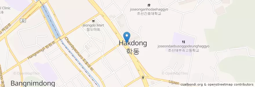 Mapa de ubicacion de 남도주유소 en Corée Du Sud, Jeolla Du Sud, Gwangju, 동구.