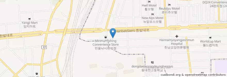 Mapa de ubicacion de 야호주유소 en 대한민국, 대전, 대덕구.