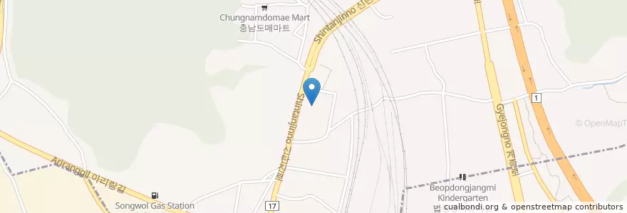 Mapa de ubicacion de 라자로주유소 en 대한민국, 대전, 대덕구, 회덕동.