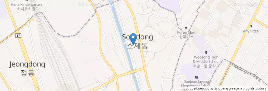 Mapa de ubicacion de 소제동주유소 en كوريا الجنوبية, دايجيون, 동구, 중앙동.