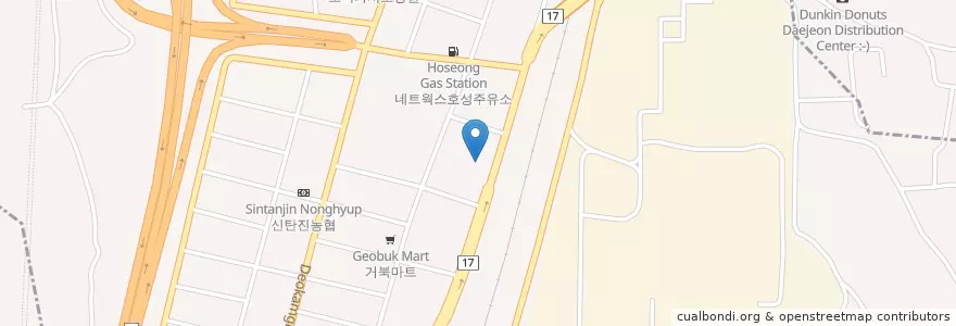 Mapa de ubicacion de 신탄진IC주유소 en Güney Kore, 대전, 대덕구, 덕암동.