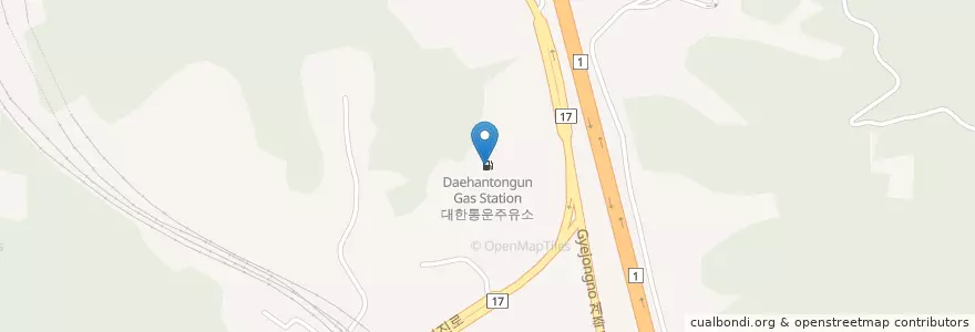 Mapa de ubicacion de 대한통운주유소 en 대한민국, 대전, 대덕구, 회덕동.