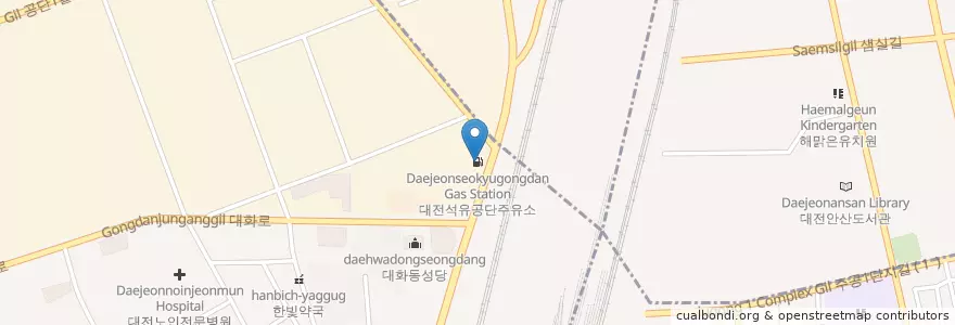 Mapa de ubicacion de Daejeonseokyugongdan Gas Station en South Korea, Daejeon, Daedeok-Gu.