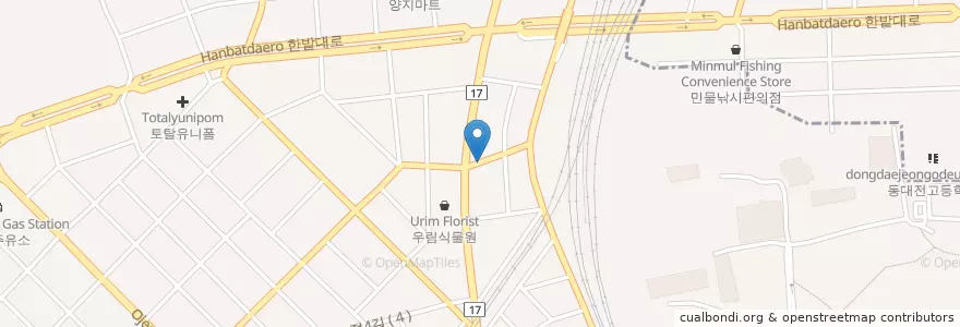 Mapa de ubicacion de 중도석유오정주유소 en Korea Selatan, Daejeon, 대덕구, 오정동.