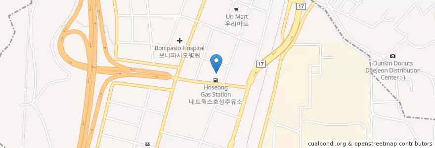 Mapa de ubicacion de 신탄진주유소 en Республика Корея, Тэджон, 대덕구, 덕암동.