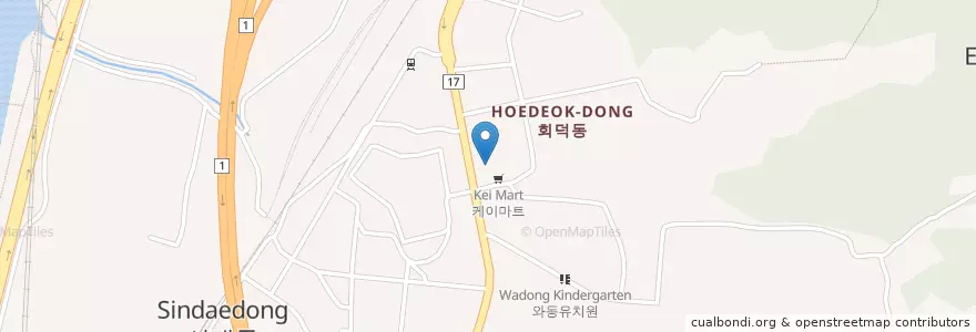Mapa de ubicacion de SK네트웍스회덕주유소 en كوريا الجنوبية, دايجيون, 대덕구, 회덕동.