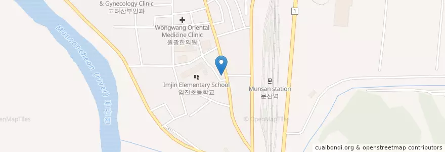 Mapa de ubicacion de 삼일주유소 en 대한민국, 경기도, 파주시, 문산읍.