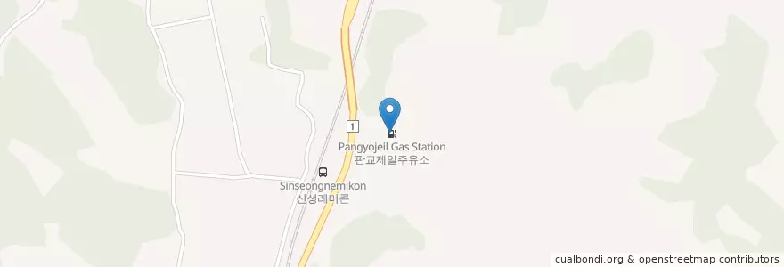 Mapa de ubicacion de 판교제일주유소 en Республика Корея, Кёнгидо, Пхаджу, 월롱면.