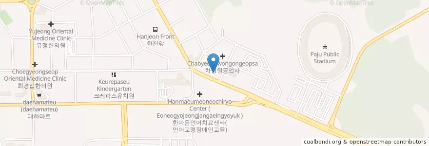 Mapa de ubicacion de (주)소모석유광장주유소 (Somoseokyu Plaza Gas Station) en Республика Корея, Кёнгидо, Пхаджу, 금촌1동.