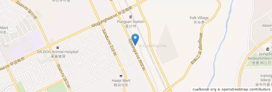 Mapa de ubicacion de 동성에너지정발산주유소 en 대한민국, 경기도, 고양시, 일산동구.
