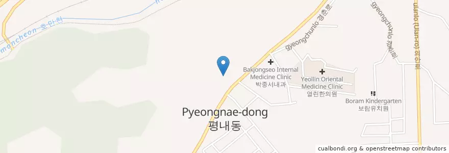 Mapa de ubicacion de 경춘주유소 en 韩国/南韓, 京畿道, 南楊州市.