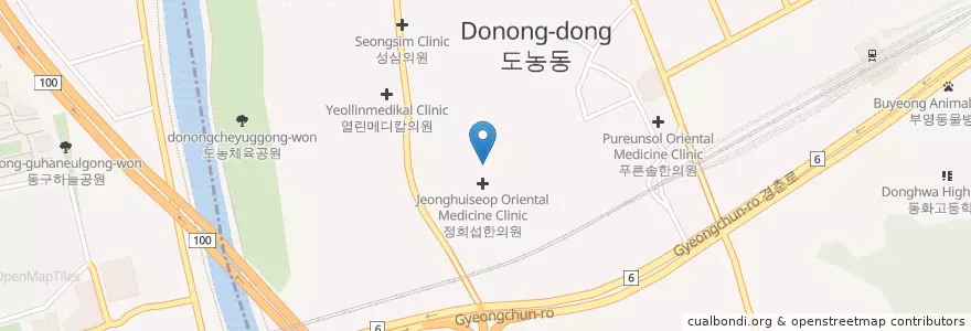 Mapa de ubicacion de (주)삼호에너지도농주유소 (Samho Energy Donong Gas Station) en Республика Корея, Кёнгидо.