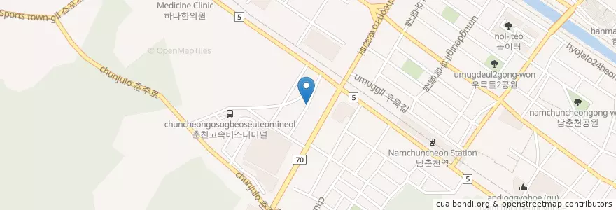 Mapa de ubicacion de 고속터미널주유소 en Corea Del Sur, Gangwon.