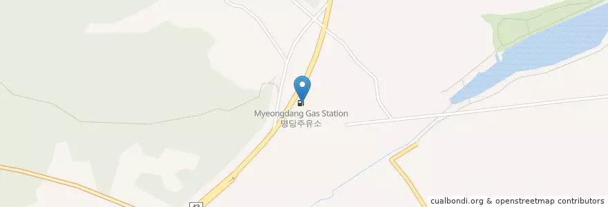 Mapa de ubicacion de 명당주유소 en 大韓民国, 京畿道, 九里市.